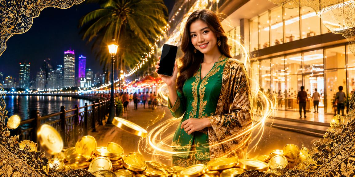 Pengguna mengakses aplikasi kasino jackpot ik21 di Pulau Pinang dengan gaya batik